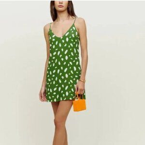BNWT Reformation Ventura mini slip dress, size Small, Green